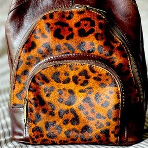 Patricia Nash Leopardskin (calf skin) backpack